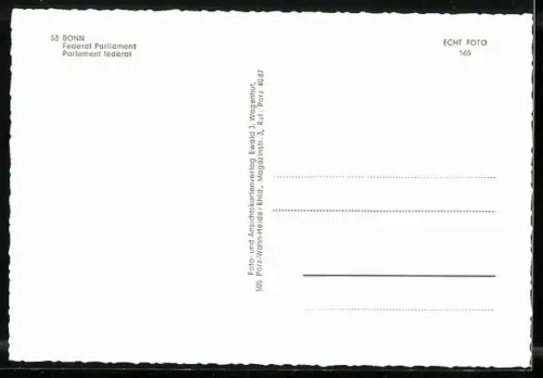 AK Bonn, Bundeshauses mit Passanten