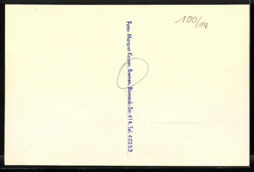 AK Bremen, Blick auf Wohnhäuser und Gehweg