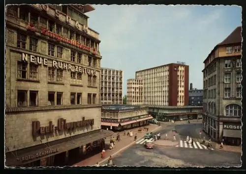 AK Essen, Strassenpartie mit Eick-Haus, Handelshof, Allianzhaus