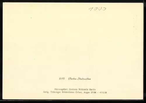 AK Berlin, Stalinallee mit Strassenbahn