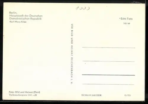 AK Berlin, Partie in der Karl-Marx-Allee