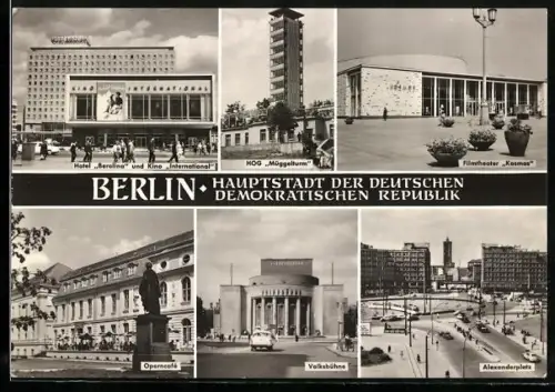 AK Berlin, Hotel Berolina und Kino International, Filmtheater Kosmos, Volksbühne
