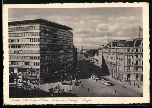 AK Berlin, Potsdamer Platz und Hermann-Göring-Strasse mit Strassenbahn