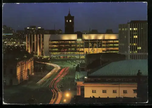 AK Berlin, Palast der Republick bei Beleuchtung