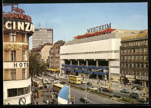 AK Berlin-Charlottenburg, Kaufhaus Wertheim und Kurfürstendamm