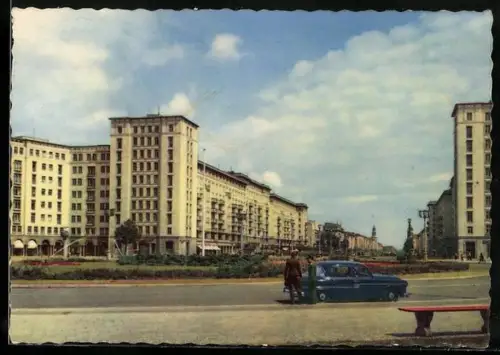 AK Berlin, Hochhäuser an der Stalinallee