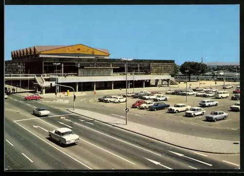 AK Mainz am Rhein, Rheingoldhalle mit Parkplatz