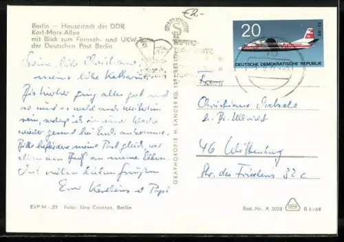 AK Berlin, Autoverkehr in der Karl-Marx-Allee