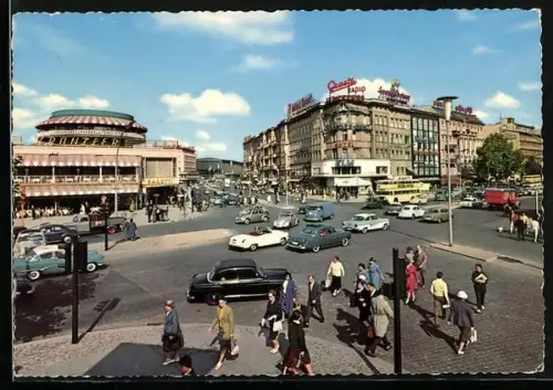 AK Berlin-Charlottenburg, Café Kranzler am Kurfürstendamm mit Doppeldeckerbus