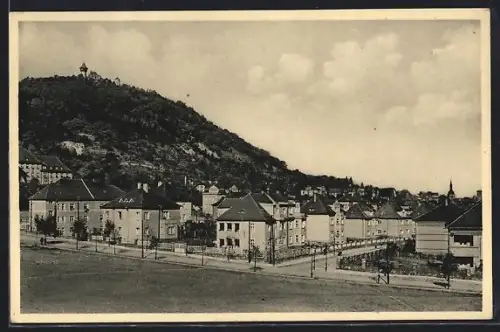 AK Brüx, Blick auf eine Strassenkreuzung