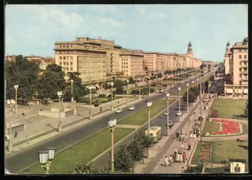 AK Berlin, Karl-Marx-Allee, Blick nach Osten