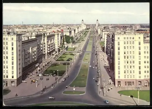 AK Berlin, Stalinallee mit Blick nach Osten