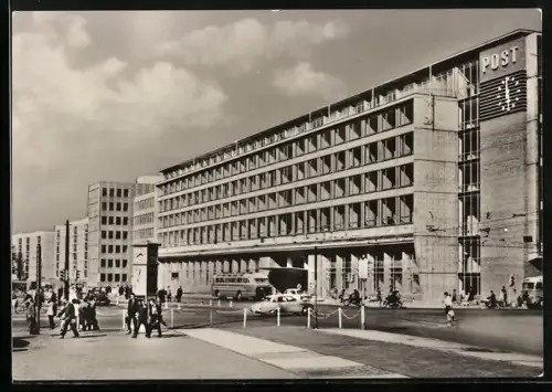 AK Leipzig, Hauptpostamt 1 am Karl-Marx-Platz