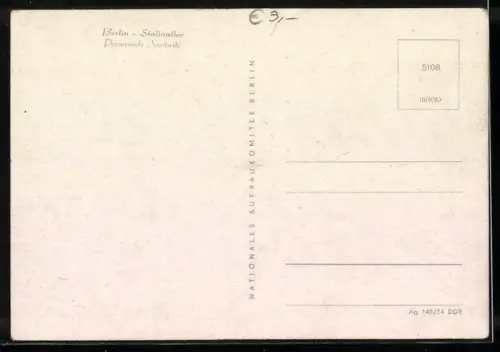 AK Berlin, Stalinallee mit U-Bahnhof