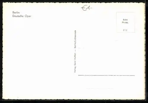 AK Berlin, Deutsche Oper mit Strassenpartie