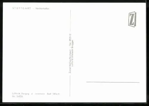 AK Stuttgart, Neckarhafen, Fliegeraufnahme