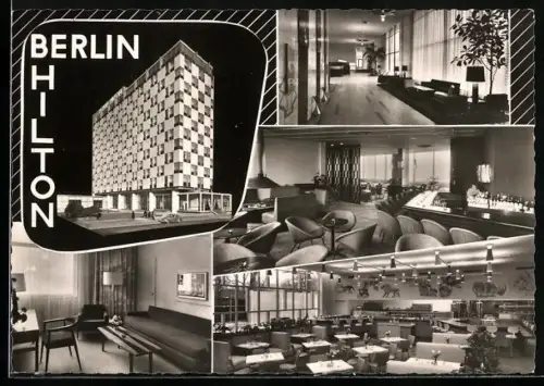 AK Berlin-Tiergarten, Hilton-Hotel, Innenansichten
