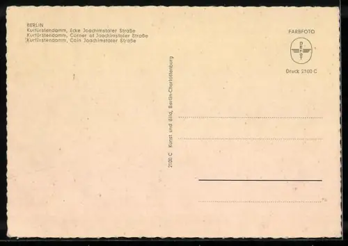 AK Berlin, Kurfürstendamm mit Doppeldeckerbussen und Gedächtniskirche