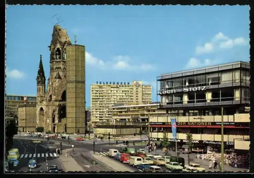 AK Berlin, Kaiser-Wilhelm-Gedächtniskirche, DOB-Hochhaus und Europa-Center