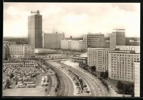 AK Berlin, Blick zum Alexanderplatz und Alexanderstrasse