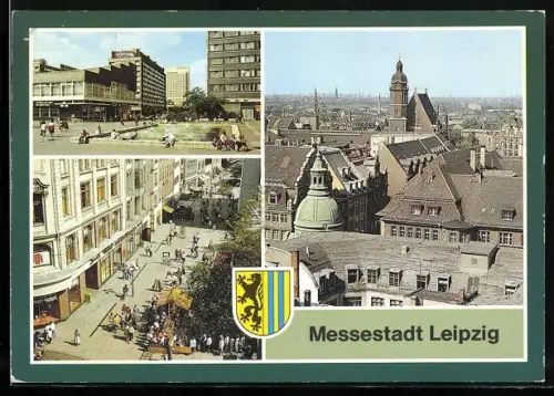 AK Leipzig, Grimmaische Strasse, Teilansichten mit Kirche und Brunnen