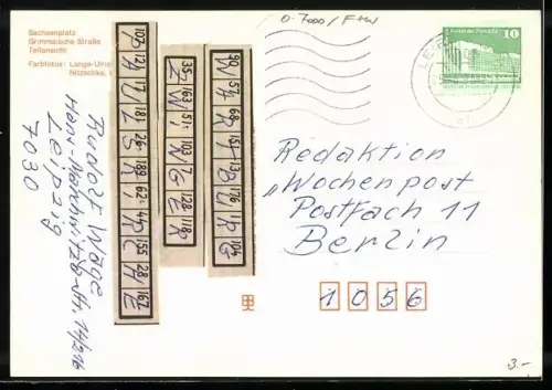 AK Leipzig, Grimmaische Strasse, Teilansichten mit Kirche und Brunnen