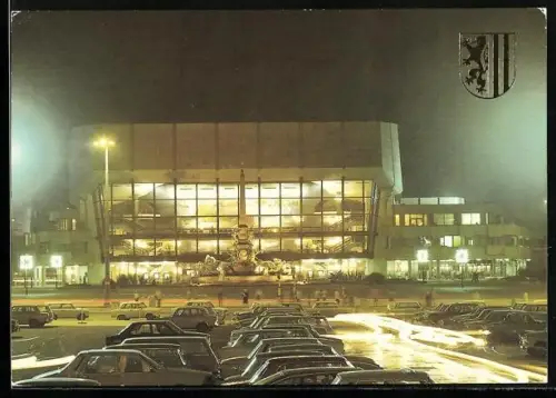AK Leipzig, Neues Gewandhaus bei Nacht