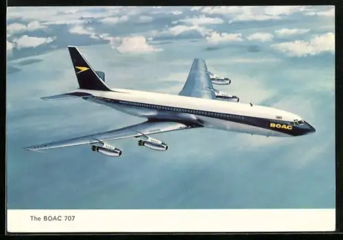 AK Passagierflugzeug des Types BOAC Rolls-Royce 707 Jetliner über den Wolken