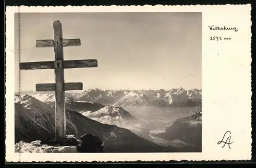 AK Wetterkreuz auf einem Berg, Gipfelkreuz