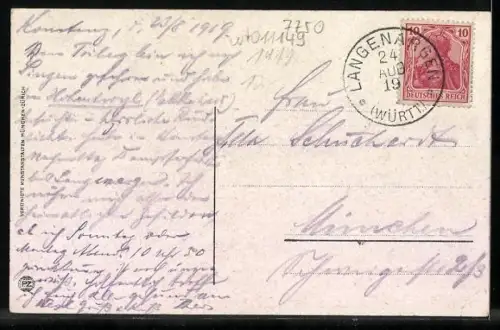 AK Konstanz, Gesamtansicht, Froschorchester vor der Stadt