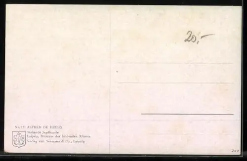 Künstler-AK Motiv mit stehenden Jagdhunden