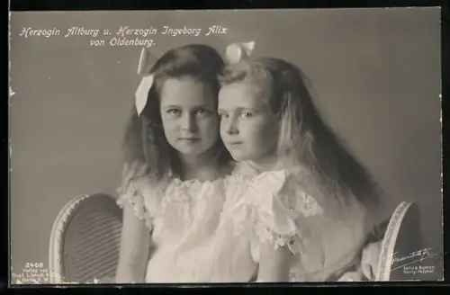 AK Herzogin Altburg u. Ingeborg Alix von Oldenburg