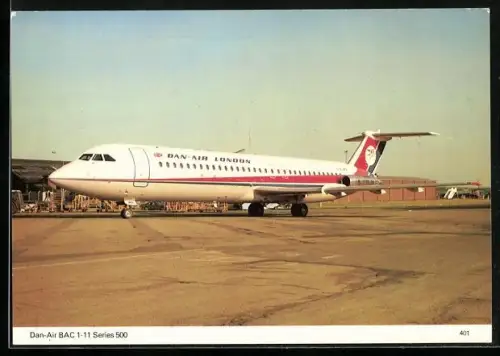 AK Flugzeug Dan-Air BAC 1-11 Series 500 vor dem Start