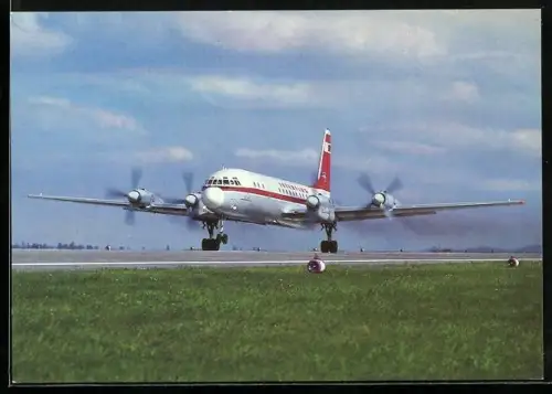 AK Propellerpassagierflugzeug Iljuschin IL 18 /100, Interflug