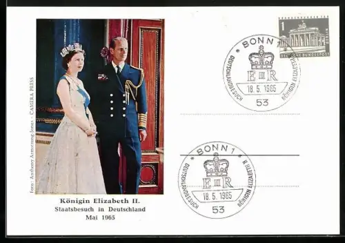 AK König Elizabeth II. von England beim Staatsbesuch in Deutschland 1965