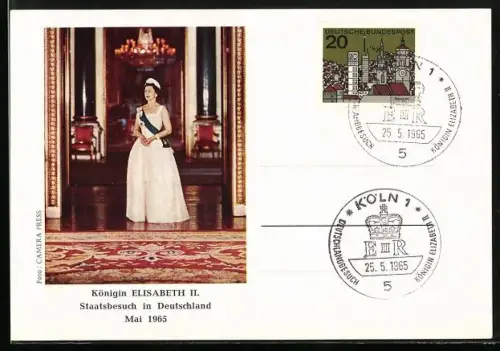 AK Königin Elisabeth II. von England beim Staatsbesuch in Deutschland im Mai 1965