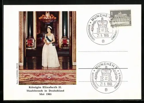 AK Wiesbaden, Königin Elisabeth II. von England auf Staatsbesuch 1965