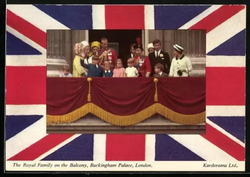 AK die englische Königsfamilie auf dem Balkon des Buckingham Palace