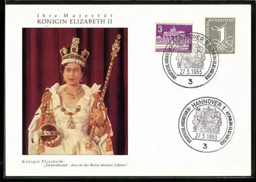 AK Königin Elizabeth II. von England zum Staatsbesuch in Deutschland