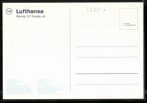 AK Lufthansa-Flugzeug Boeing 727 Europa Jet in der Luft