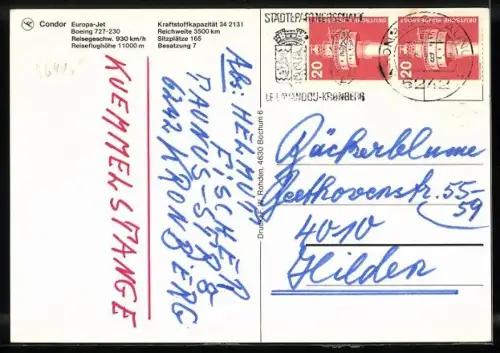 AK Flugzeug Boeing 727-230 Europa Jet von Condor