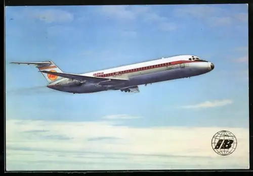 AK Flugzeug DC-9 Douglas Jet von Iberia im Flug