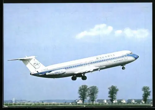 AK Das Flugzeug Bac Super One-Eleven Holiday Jet der Bavaria Fluggesellschaft