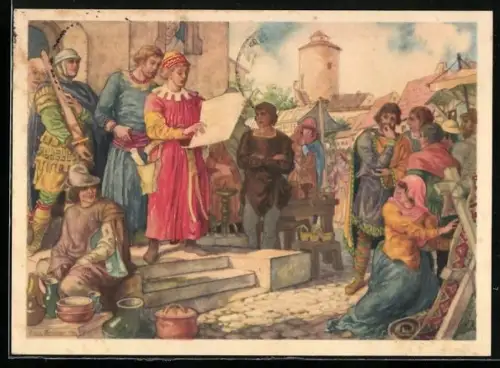 AK Leipziger Messe anno 1160, Eine Meldung wird verlesen