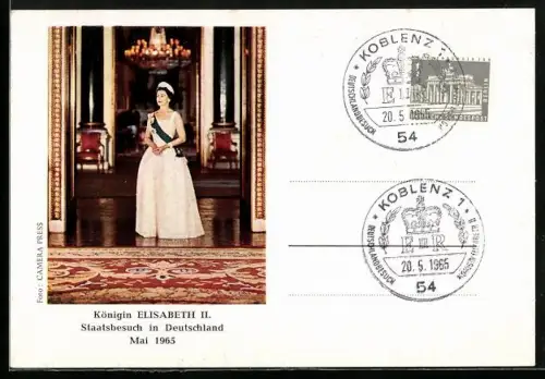 AK Königin Elisabeth II. von England beim Staatsbesuch in Deutschland im Mai 1965