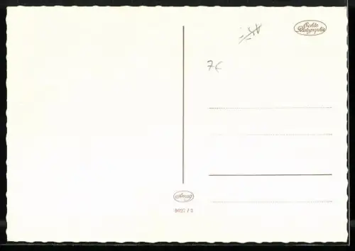 AK Briefmarkensprache, Statt Blumen send` ich Dir die Karte..., Herzen mit Pfeil