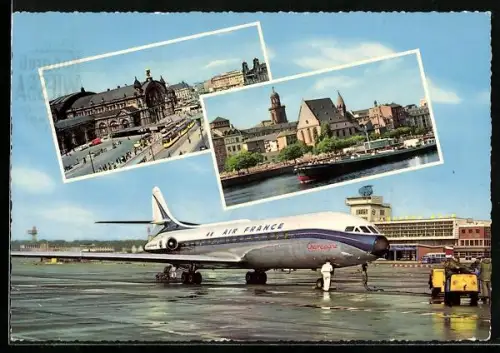 AK Flughafen Frankfurt Main, Air France Jet und Sehenswürdigkeiten