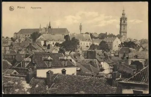 AK Mons, Teilansicht der Stadt
