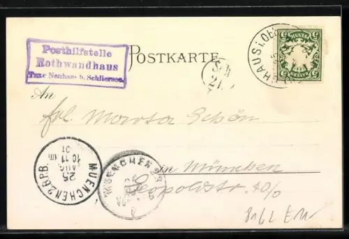 Lithographie Schliersee, Rotwandhaus, Böcklein-Hütte, Gemse am Waldesrand, 3 Ansichten