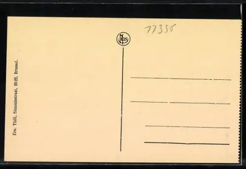 AK Oostende, Ingang von het Palace Hotel aan het strand